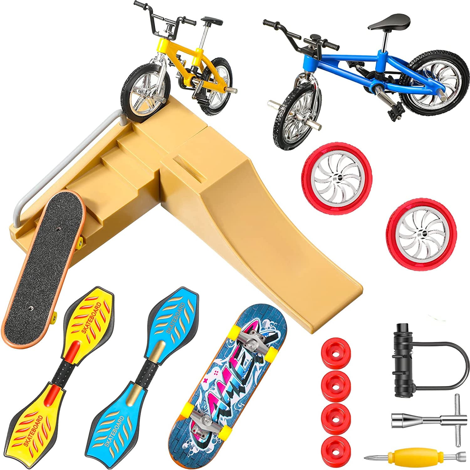 Toy Toy Set Finger Bike & Board Skateboard With Skate Accessories Set 