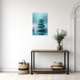thumbnail image 3 of ZHONGYUTONG Zen Stones Canvas Wall Art Teal Spa Stones Picture Spiritual Meditation Painting Print for Bathroom Decor Framed (12.00" x 18.00"), 3 of 5