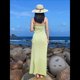 thumbnail image 5 of Vestido de Mujer con Cuello en V, Espalda Descubierta, Transparente, de Punto, Bordado 3D, Sin Mangas, con Pierna Abierta y Halter Verde L, 5 of 10