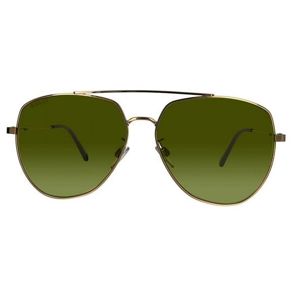 Bally BY0100/H-28N Unisex Metal Gold-Tone Sunglasses Green Lens
