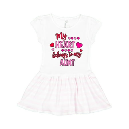 

Inktastic My Heart Belongs to my Aunt Gift Toddler Girl Dress