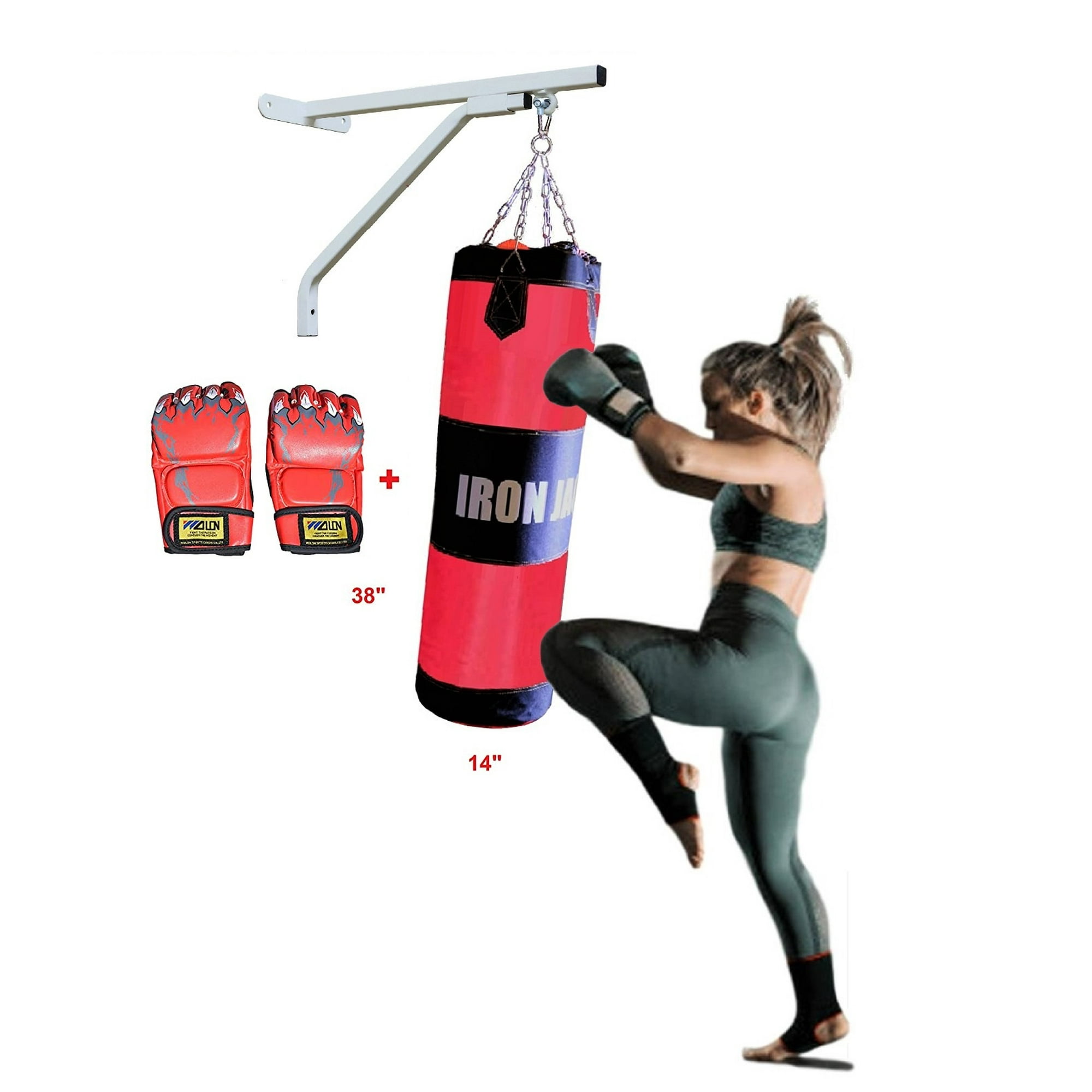 X Factor Outdoor Products Heavy Duty Pro Boxing Heavy Punching Bag With Mma Gloves And Punching Bag Unfilled Hanging With Chains Sandbag Heavy Kickin