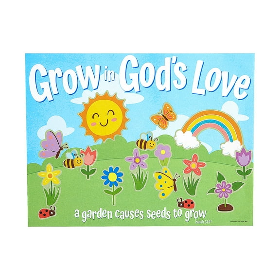 Fun Express 11" x 8 1/2" Religious Spring Repositionable Sticker Scenes - 12 Pieces