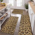 thumbnail image 2 of Brown and Black Leopard Print Kitchen Rugs Sets Of 3,Kitchen Runner Rugs Non Skid Washable,Decorative Kitchen Floor Mats for Kitchen,Sink,Laundry,17"x30"+ 17"x47" + 17"x59", 2 of 6