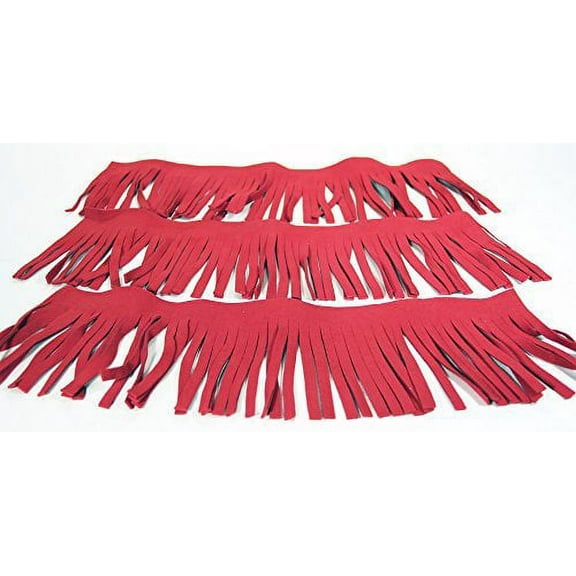 Synthetic Microfiber Suede 4" Trim - 3 - 12" Lengths RED