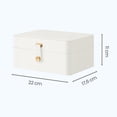 thumbnail image 3 of SONGMICS Jewelry Box with Mirror, 2-Layer Jewelry Holder Organizer, Travel Jewelry Case, Removable Jewelry Tray, 6.9 x 8.7 x 4.3 inches, Earring Necklace Storage, Gift Idea, Cloud White, 3 of 9