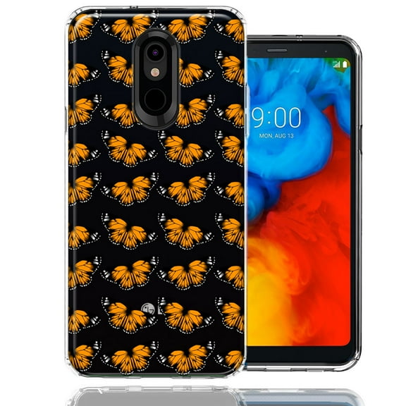 MUNDAZE For LG Stylo 4 Monarch Butterflies Design Double Layer Phone Case Cover