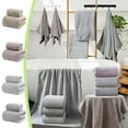 thumbnail image 2 of 2PCS Bath Towel Set, InsCrazy Bath Towels 100% Cotton Towels Bathing Thickened Quick Drying Large Towel Washcloth Water Absorbent Oversized Soft Bathroom Towels 55 X 28Inches, 2 of 7