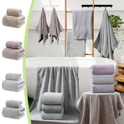 pstuiky Coral Velvet Bath Towel Set Extra Thick & Quick-Dry Super Absorbent Gray, Purple, Coffee, or White Includes 1 Bath Towel