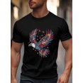 thumbnail image 1 of Men's T-Shirt,Short Sleeve Tee Shirt Casual Tops American Flag Eagle Crew Neck T Shirts for Men, 1 of 8