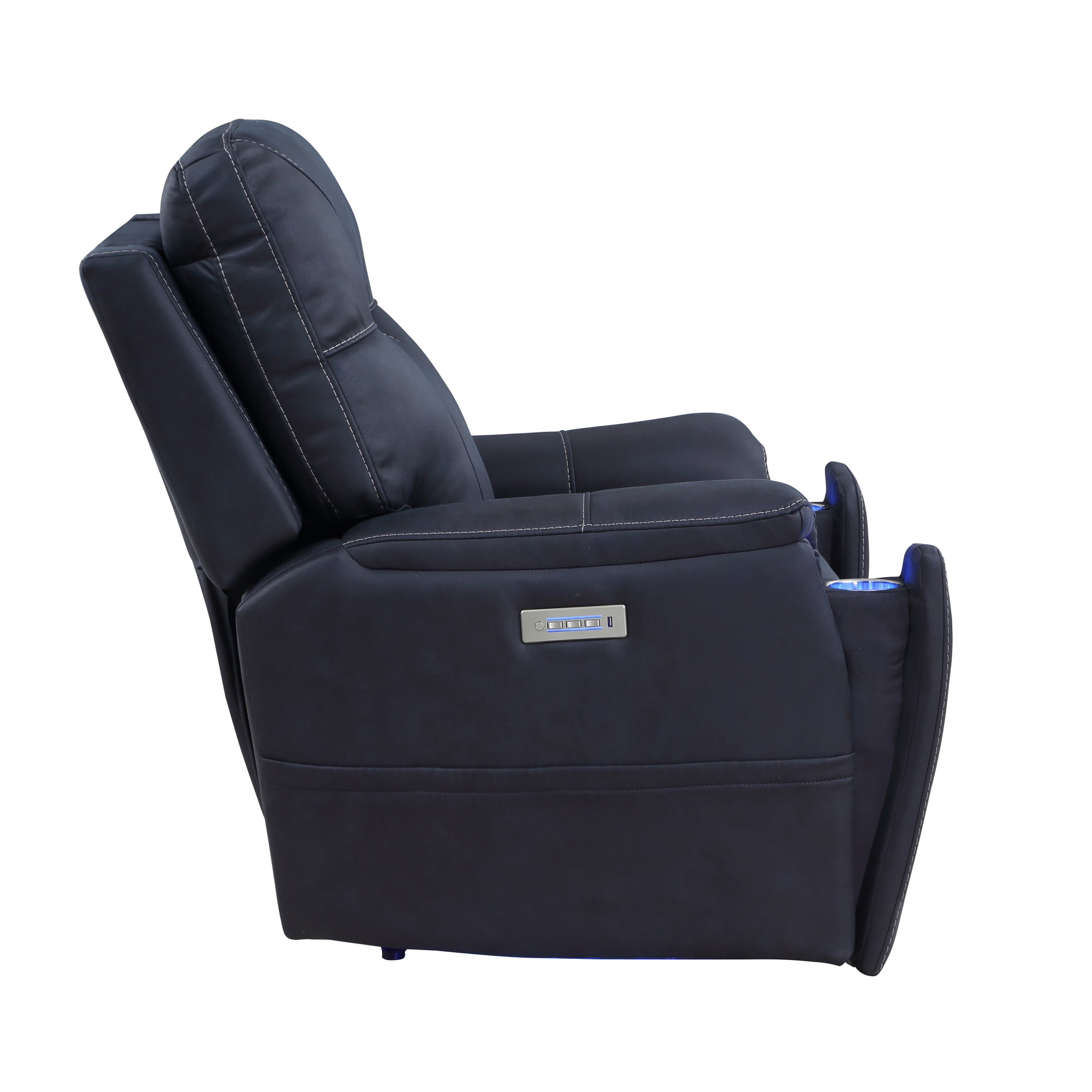 Steve Silver Lexington Faux Leather Power Media Recliner, Ocean Blue