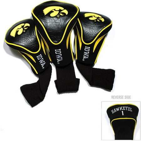 Iowa Hawkeyes Nylon Headcover - Team Golf NCAA Iowa 3 Pack Contour Head Covers