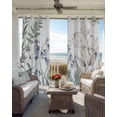 thumbnail image 6 of Blue Beige Floral Blackout Curtains for Bedroom Living Room Darkening Curtains 84 Inch Length 2 Panels Set Farmhouse Botanical Window Curtain Thermal Insulated Window Treatment Grommet Drapes 52"x84", 6 of 9