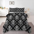 thumbnail image 1 of Erosebridal Bohemian Flower Bedding King Comforter Set,Exotic Style Bedding Sets King with Comforter,Ultra Soft Reversible Comforter Sets King Size,Damask Decor,3pcs, 1 of 8