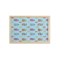thumbnail image 1 of Snail Wall Art with Frame, Repetitive Sun and Flower Symbol Snails in Colorful Arrangement Print, Printed Fabric Poster for Bathroom Living Room, 35" x 23", Pale Blue Multicolor, by Ambesonne, 1 of 2