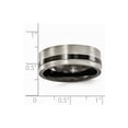 thumbnail image 6 of Grey Titanium Ring Band Wedding Standard Flat Edward Mirell Black Ti Cut Edge 8mm, 6 of 6