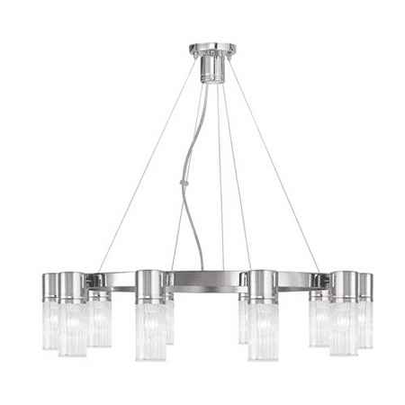 

World of Crystal Boston Chandeliers 5in Polished Chrome 10-light