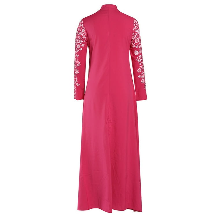 Baberdicy Plus Size Dresses Women Muslim Dress Kaftan Arab Jilbab Abaya Islamic Lace Stitching Maxi Dress Long Dress Hot Pink, Size:S-5Xl - Walmart.com Baberdicy Plus Size Dresses Women Muslim Dress Kaftan Arab Jilbab Abaya Islamic Lace Stitching Maxi Dress Long Dress Hot Pink, Size:S-5Xl - Walmart.com