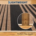 thumbnail image 6 of Garvee 2'x6' Modern Striped Runner Rugs Easy Jute Rug with Non-Slip Backing, Washable Rug Neutral Print Indoor Outdoor Carpet for Bedroom Hallway Patio, Black Coffee, 6 of 6