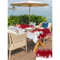 thumbnail image 4 of Outdoor Tablecloth with Umbrella Hole and Zipper, Red Snowman Christmas Rectangle Table Cloth 52x70 Inch Waterproof Tablecloth, Winter Snowflake Pine Xmas Tree Picnic Table Cover for Patio Camping, 4 of 7
