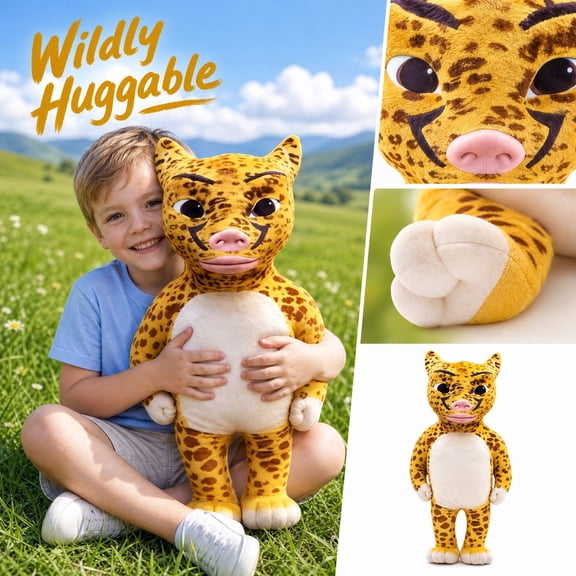 Niu Lai Bao La Leopard Plush Doll, 5.9" Spotted Animal Stuffed Toy, 2026 Trending Movie Character for Home Office Desk Decor and Collector Gifts