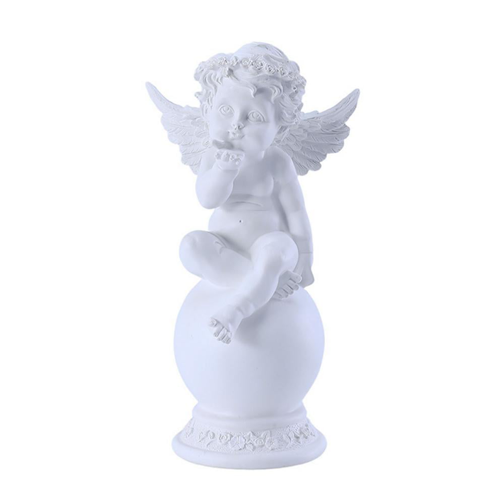Praying Cherub Figurine Baby Angel Pink Rose White Fairy Ornament Decor Gift 
