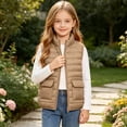 thumbnail image 5 of KICILVS Kids Puffer Vest Zip Up Quilted Sleeveless Jacket with Pockets Lightweight Warm Waistcoat for Winter Wear 4-15 Years, 5 of 9
