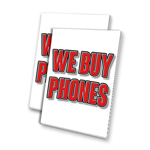 We Buy Phones (24" X 36") 4mm Corrugated Plastic Panel, Graphics Applied To 1 Side (Pk of 2)