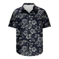 thumbnail image 5 of Idoravan Summer 2025 Summer Clothes for Men T-Shirt Men's Summer Fashion Floral Print Short Sleeved Lapel Shirt Top, 5 of 5