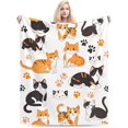 thumbnail image 3 of Cute Cat Blanket Cat Gifts for Cat Lovers Soft Cozy Cartoon Cat Plush Throw Blanket Super Warm Fleece Fuzzy Bedding Blanket for Kids Girls Boys Women Bed Decor Stuff 50" 60", 3 of 6