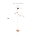 thumbnail image 3 of Elegant Designs 3 Light Floor Lamp with Scalloped Glass Shades, 3 of 8