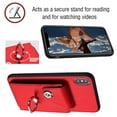 thumbnail image 5 of Allytech Wallet Case for Apple iPhone XS Max with Ring Holder Stand, Vintage Premium PU Leather 8 Cards Slots Shockproof Bumper Anti-Scratch Magnetic Closure Case Cover for iPhone XS Max,Red, 5 of 6