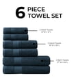 thumbnail image 5 of Regency Heights 6-Piece Bath Towel Set, 100% Turkish Cotton Bath Towels, Quick Dry, Absorbent Bath Towels, Hand Towels, Wash Towels, Navy, 5 of 8