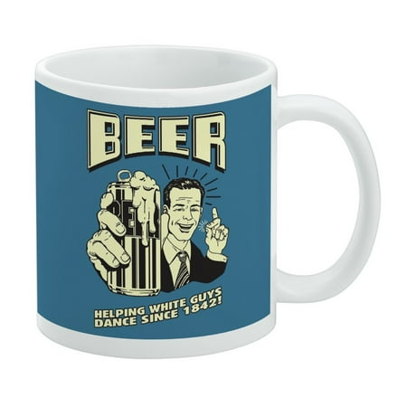 

Beer Helping White Guys Dance Since 1842 Funny Humor Retro White Mug