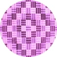 thumbnail image 1 of Ahgly Company Indoor Round Checkered Purple Modern Area Rugs, 6' Round, 1 of 4