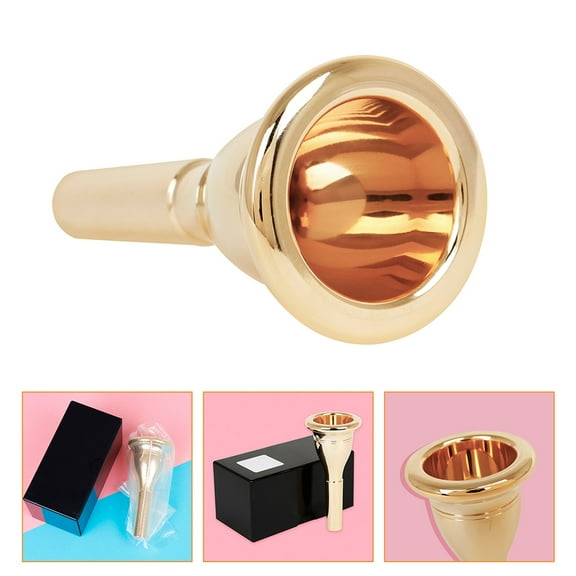 Golden Brass Trombone Mouthpiece Replacement - Tuba Mouth Instrument Accessory for Students and Professional Musicians