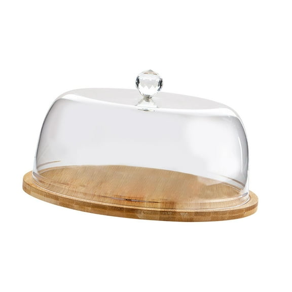 WeiLaiKeQi Bamboo Cake Stand with Lid Cake Holder for Restaurants Dessert Shops A