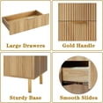 thumbnail image 2 of M optimized Modern 3 Drawer Dresser for Bedroom with Gold Handle and Large Drawer, Wood Double Chest of Drawers and Storage Organizer for Living Room, Hallway, Entryway, 2 of 4