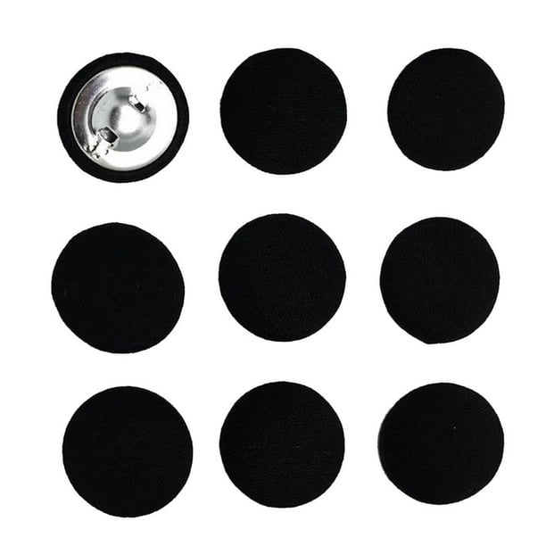 10 Piezas De Botones Cubiertos De Tela De Algodón, Accesorios De Costura Para Prendas De Vestir, Color Negro Sunnimix Botones cubiertos de tela
