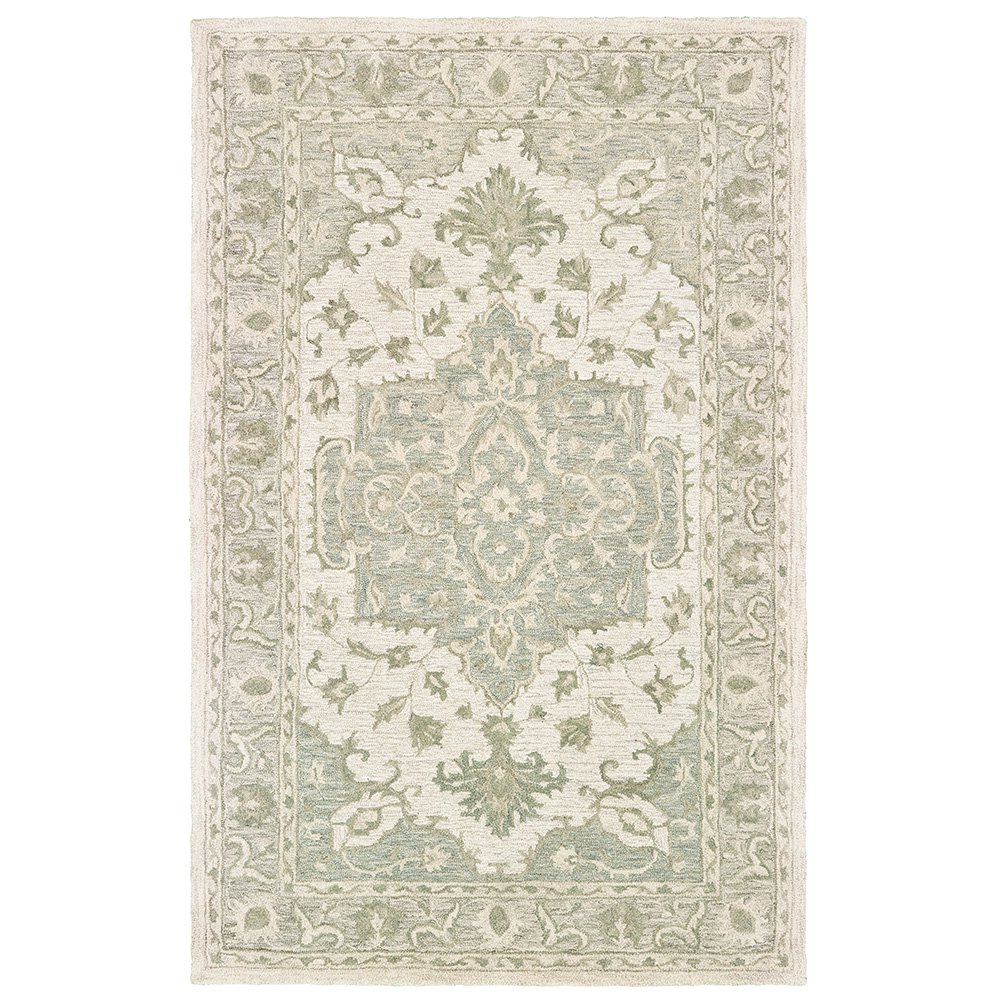 LR Home Modern Traditions Medallion Floral Indoor Area Rug, Sea Green