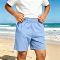 thumbnail image 5 of Busydd Boys Shorts 5-15 Years Casual Solid Color Elastic Waist Cargo Shorts for Boy Comfy Relaxed Summer Shorts with Pockets 5-6 Years, 5 of 10