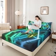 thumbnail image 4 of Homewish Gradient Gamepads 4 Pieces Queen Sheet Sets For Boys Girls,Abstract Ombre Gamer Ultra Soft Flat Sheet,Video Game Queen Fitted Sheet,Microfiber Bedroom Decor, 4 of 7