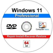 Computer Werx: Windows 11, Professional 64 Bit Repair Software (DVD) 2 Users
