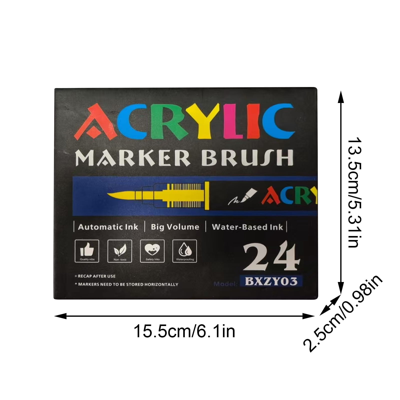 Straight Liquid Acrylic Marker Pen 12/24/36/48/60/80/120 Color Soft Head Student Art DIY Hand-painted Drawing Doodle Pen 10ml