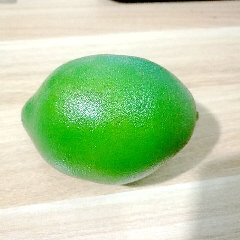 6pcs Artificial  Lemons Fake Fruit Realistic Home Office Bar Kitchen Accessories 