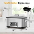thumbnail image 5 of Olla de cocción lenta programable HEYNEMO 12 en 1, 8 cuartos de galón con temporizador, control de temperatura y apagado automático, multicocina con rejilla para cocinar al vapor, tapa de vidrio apta, 5 of 5