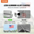 thumbnail image 2 of VEVOR 25FT Telescoping Flag pole Kit, Heavy Duty Aluminum Alloy in Ground Flag Poles for Outside, 3 Display Modes Flagpole with 3x5 American Flag, Professional Accessories, Silver, 2 of 9