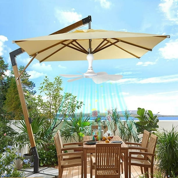 fans for patio umbrellas Kezqiaxn Beach Umbrella Fan , Portable Ceiling Fan Mini Usb Tent Fans for  Camping Outdoor Hanging Tents Ceiling Canopy Fan 5V Compatible Battery