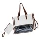 thumbnail image 2 of Bolso bandolera 2 en 1 para mujer, ideal para el almuerzo o para el portátil, ideal para escapadas de fin de semana. Blanco Marrón, 2 of 9
