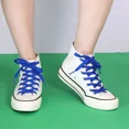 thumbnail image 5 of 1pair Double Layers Flat Boot Shoe Laces Strings Blue for Sneakers Tennis Shoes, 5 of 6